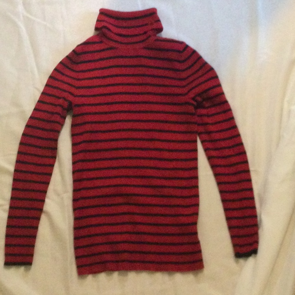 Women’s Ralph Lauren Red and Black Striped Turtle Neck